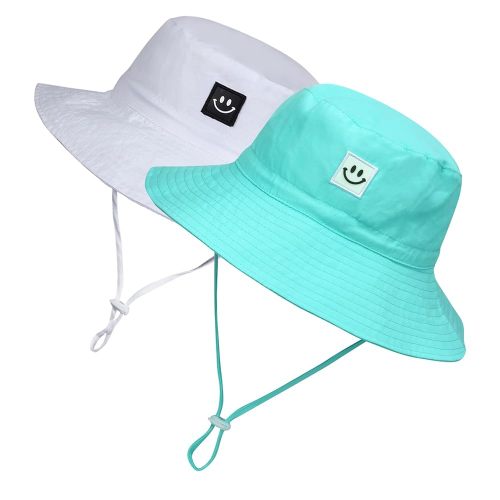 MaxNova Baby Sun Hat Smile Face UPF 50+ Toddler Bucket Hat for Boys Girls 0-7 Years