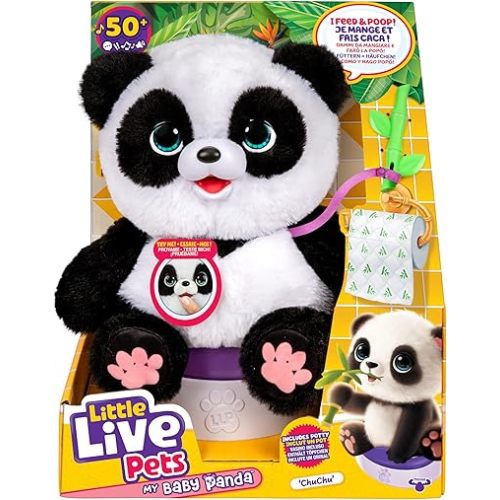 Little Live Pets My Baby Panda ChuChu Plush - Interactive Sounds, Feeding, Potty Dance - Ages 4+