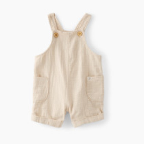 Carter's Little Planet Organic Cotton Gauze Shortalls - Tan, Nb