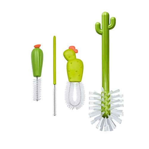 Boon Cacti Bottle Cleaning Brush Replacement Set, 4-Piece, Green - Cacti Replacement Brush