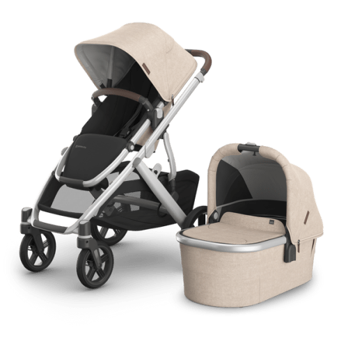 UPPAbaby Vista V3 Stroller + Bassinet V3 Bundle - Declan (Oat Melange/Chestnut Leather)