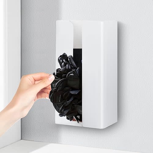 Magnetic Glove & Tissue Dispenser Holder - Holds Boxes of Gloves, Towels, Wipes, Tissues - Mount onto a Tool Box or in Garages, Workshops and Kitchens (White)