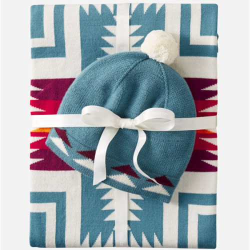 PENDLETON KNIT BABY BLANKET WITH BEANIE