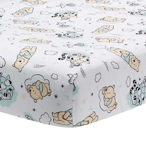 Lambs & Ivy Disney Baby Winnie the Pooh White Fitted Crib Mattress Sheet