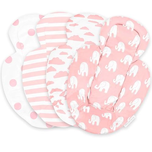 Infant Insert Compatible with 4Moms Mamaroo & Rockaroo – Car Seat Insert 2 Pack – Reversible Infant Car Seat Insert – Rockaroo & Mamaroo Newborn Insert – Soft Plush Minky Car Seat Head Support Insert