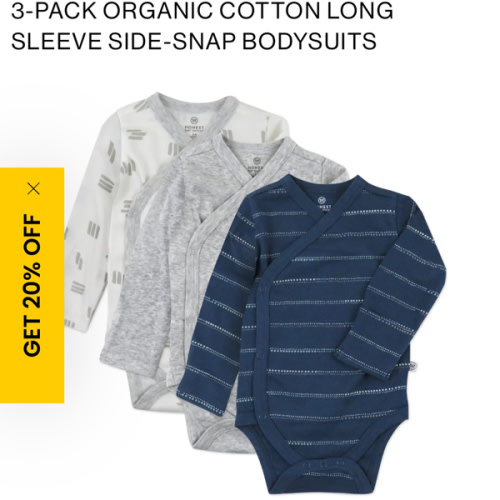 3-Pack Organic Cotton Long Sleeve Side-Snap Bodysuits | Honest Baby Clothing