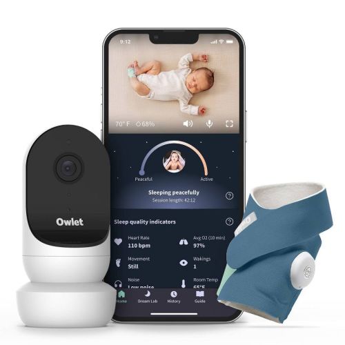 Owlet Dream Duo 2 Smart Baby Monitor - 1080p HD Video Baby Monitor with Dream Sock, Color: Bedtime Blue