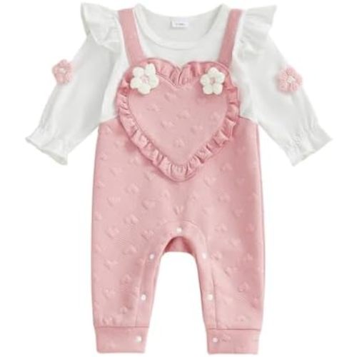YINGISFITM Newborn Baby Girl Clothes Long Sleeve Romper One Piece Jumpsuit Fall Winter Infant Outfits 0 3 6 9 12 18 Months