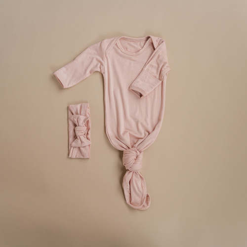 Sleeper and Bow Set- Blush