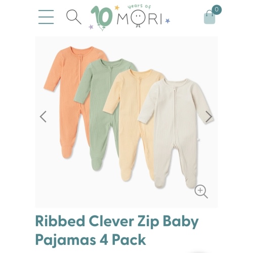 Ribbed Zip Sleep & Play 4 Pack | MORI US