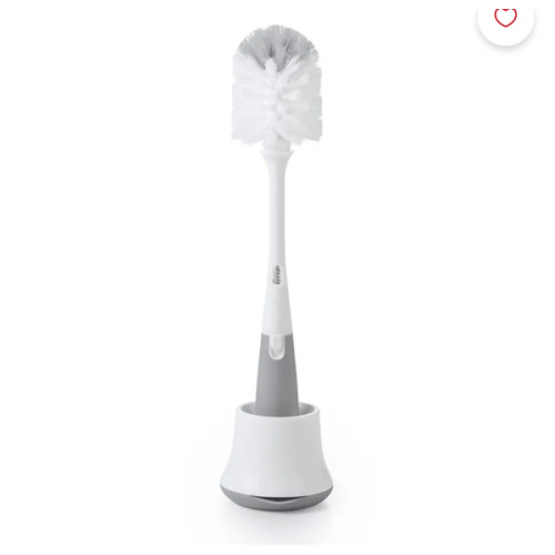 Oxo Tot Bottle Brush with Nipple Cleaner and Stand - Grey - Clement