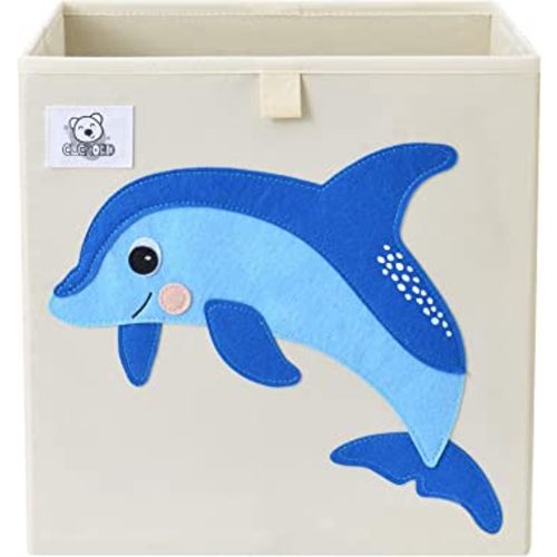 Foldable Animal Cube Storage Bins 13 inch (Dolphine)