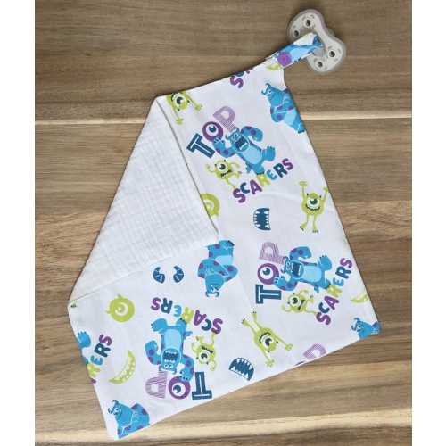 Monsters Inc Pacifier Lovey - Baby Security Blanket - Monsters Inc - Hand Sewn Lovey - Pixar Disney Baby -