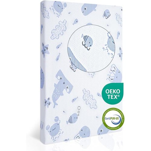 Pack and Play Mattress,Breathable Pack N Play Mattresses with Dual Sided Premium Memory Foam,38"x26" Baby Mattress for Pack N Play with Washable Cover