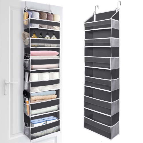 Koosom Over the Door Hanging Organizer 6-Tier, 6-Pocket, Room Storage Organizer for Diapers, Towels, Cloths, Toys and Other Baby Stuffs, Gray