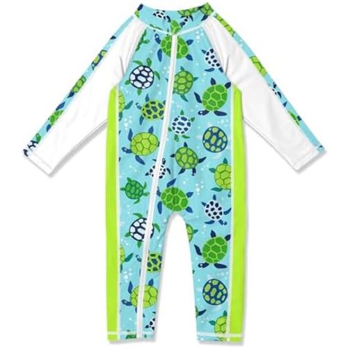 BesserBay Unisex Baby UPF 50+ Long Sleeve Zip Up Quick-Dry One Piece Swimsuit 0-36 Months