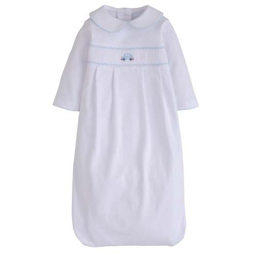 Smocked Newborn Gown - Car