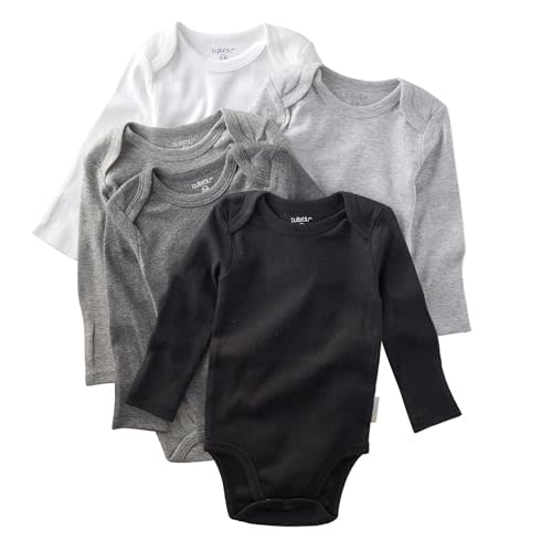 Butterblu Blake 5-Pack Long Sleeve Bodysuits 100% Organic Cotton, Unisex | GOTS certified Organic Cotton for Baby Girls, Boys, Unisex, Easy Snap On Closure, Made to Match Colors for Gifts