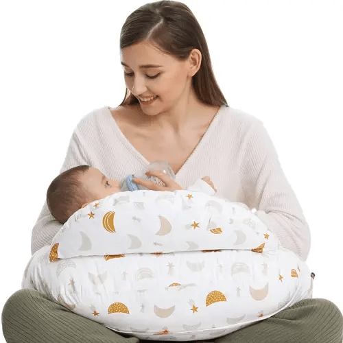 Momcozy Original Nursing Pillow and Positioner, Plus Size Breast Feeding Pillow for More Support for Mom and Baby Boy or Girl,Baby Essentials for Nursing or Bottle Feeding and Removable Cotton Cover