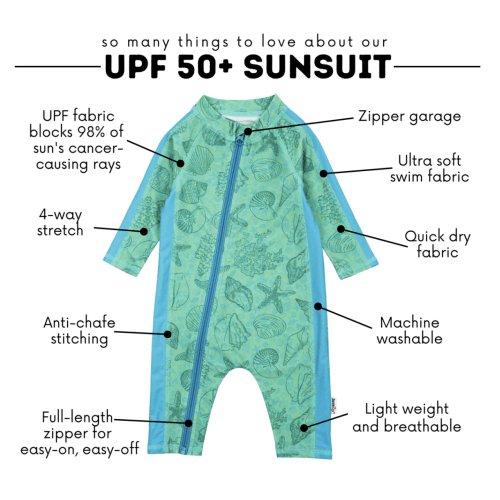 Sunsuit - Long Sleeve Romper Swimsuit | "Seashell"