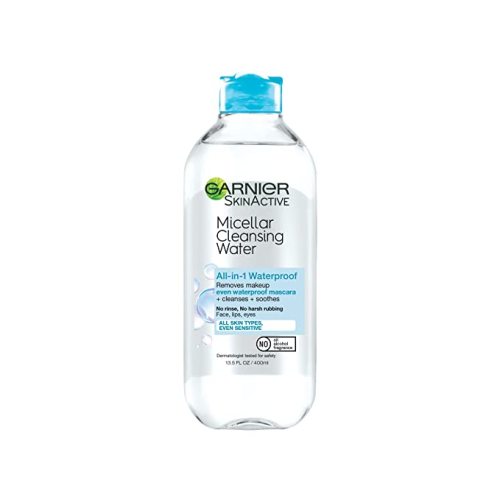 Garnier Micellar Water For Waterproof Makeup, Hydrating Facial Cleanser & Makeup Remover, Suitable for Sensitive Skin, Vegan, Cruelty Free, 13.5 Fl Oz (400mL), 1 Count