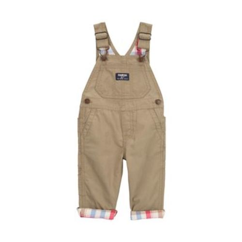 Baby Boys Plaid Lined Overalls