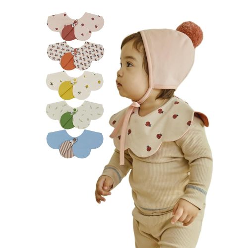 Konny Baby Bibs 5-Pack, 360 ° Rotate, Soft and Absorbent Bandana Drooling for Boys Girls baby Essentials