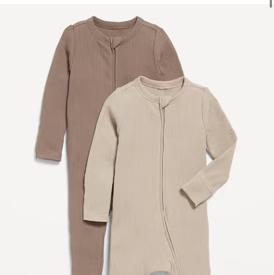 Unisex 2-Way-Zip Sleep & Play Footed One-Piece 2-Pack for Baby | Old Navy