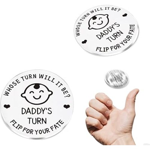 New Parents Decision Coins for The First Time New Mom Dad Pregnancy Gift Coin Flip Game Decision Who Takes Care of Babies Kids Funny Gag Gifts Expecting Mother Father