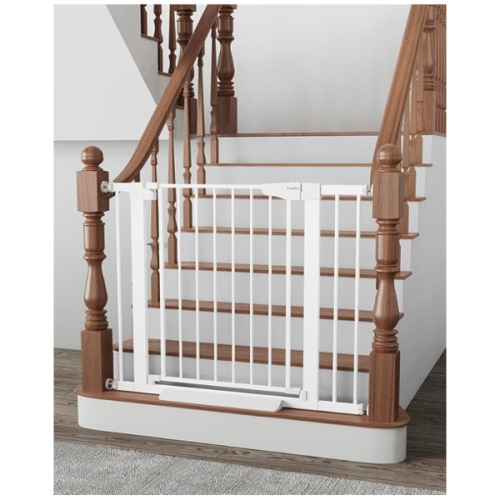 Cumbor 29.7-40.6" Baby Gate for Stairs, Mom's Choice Awards Winner-Dog Gate for Doorways, Pressure Mounted Self Closing Pet Gates for Dogs Indoor, Durable Safety Child Gate with Easy Walk Thru Door