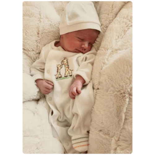 Giraffe Footed One-Piece & Hat