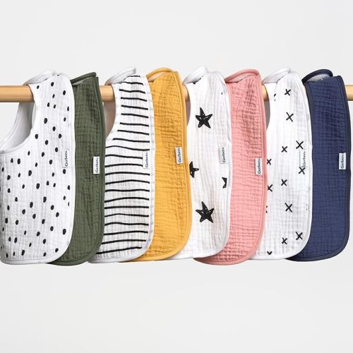 Gerber Unisex Baby Muslin 8 Pack Drooling Bibs - One Size - Multi Girl