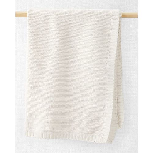 Baby Organic Cotton Signature Stitch Blanket - Cream