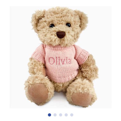 Personalized Bertie Bear, Pink - Babyblooms | Maisonette