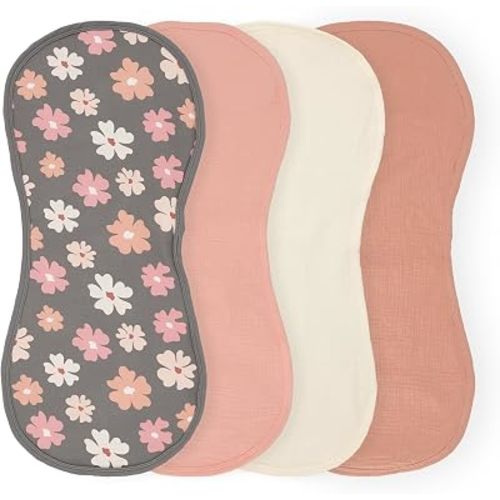4 Pcs Muslin Changing Pad Liners Fits in Peanut Shape-Floral