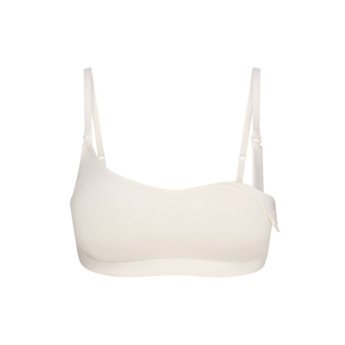 SKIMS COTTON JERSEY MATERNITY NURSING SCOOP BRALETTE | MARBLE