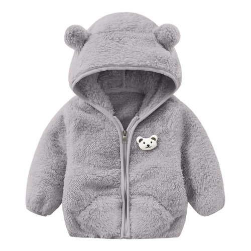 RTKFRFLM Kids Winter Jacket Warm Teddy Bear Hooded Coat Fluffy Long Sleeve Zipper Outerwear with Pockets Baby