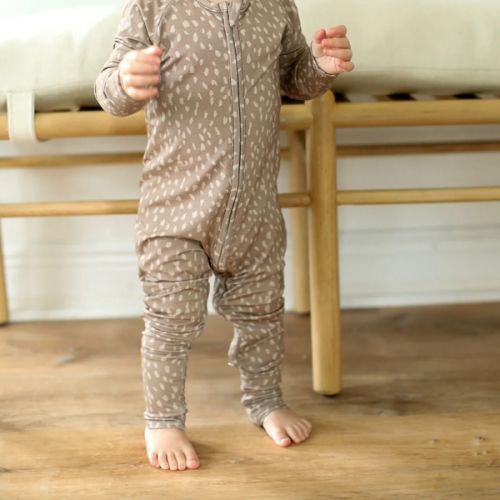 Zipper Baby Pajamas | Super Soft Viscose Bamboo | Fawn Spots Print | Free Shipping >$75 – Southern Slumber