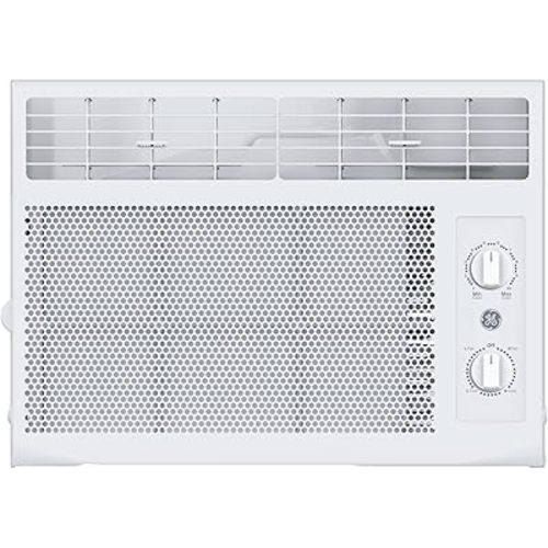 GE Window Air Conditioner Unit, 5,000 BTU for Small Rooms up to 150 sq ft. with Manual Adjustable Fan and Cooling Settings, Perfect for Small Bedroom or Living Room, Easy Install Kit Included, White