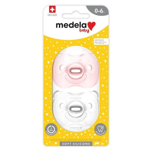 Medela Baby Soft Silicone Soothers 0-6 months - 2 Pack Assorted Colours