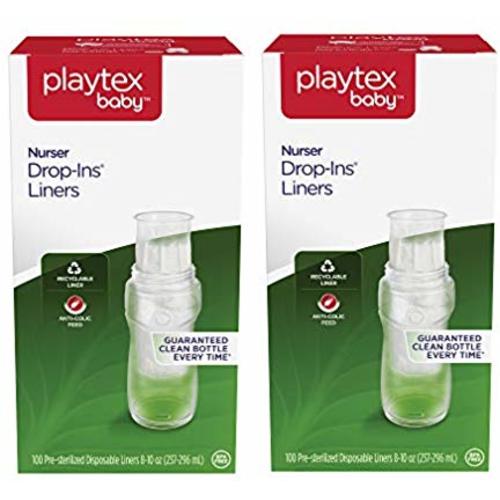 Playtex Baby Nurser Pre-Sterilized Disposable Bottle Liners, Closer to Breastfeeding, 8 oz, 200 Count - 8 Ounce Bottle Liners