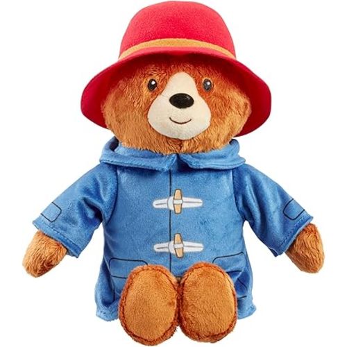 Mighty Mojo Paddington Bear Plush Doll – 10-Inch Standing, 8-Inch Sitting, Super Soft & Cuddly | Official Paddington in Peru Movie Toy – Embroidered Details, Stuffed Animal for Ages 3+