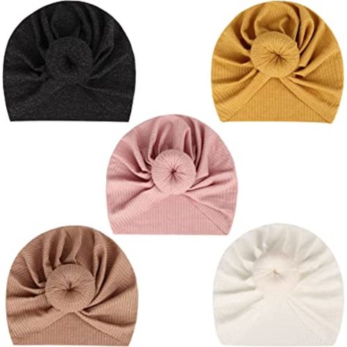 DRESHOW BQUBO Baby Turban Hats Turban Bun Knot Baby Infant Beanie Baby Girl Soft Cute Toddler Cap