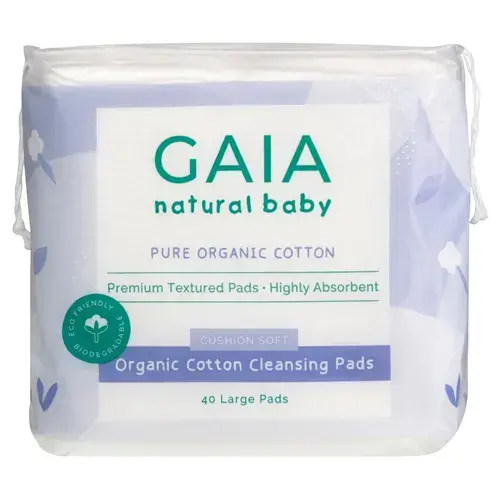 Gaia Baby Organic Cotton Cleansing Pads 40 Pack | Baby Bunting AU