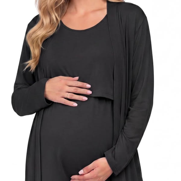 Amazon.com: Ekouaer Maternity Nursing Gown and Robe Set Labor Delivery Nightgown | Maternity Robe Labor and Delivery Gown Nursing Dress Pregnancy Clothes