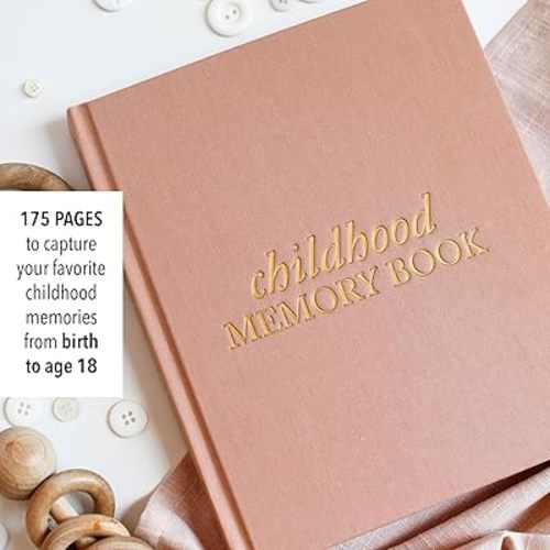 Childhood Memory Book (Dusty Rose, 175 Pages) - Milestone & Child Memory Book from Pregnancy to Year Eighteen – Childhood Memory Journal for Parents