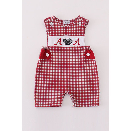 Alabama Big Al embroidery boy gingham jonjon (longall)