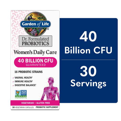 Garden of Life Dr. Formulated Women’s Health Daily Probiotics Vitamins for Digestive Gut Health and Immune Support, 30 Count