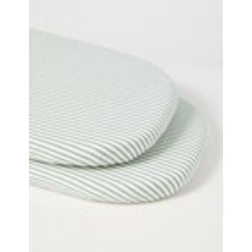 Little Bundle Bedside Sleeper Fitted Sheets, 2-Pack, Green Stripe - Baby Manchester