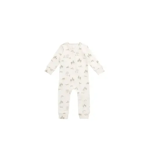 Organic Cotton Reese Zip Onepiece - Pine Forest Friends – Jamie Kay USA